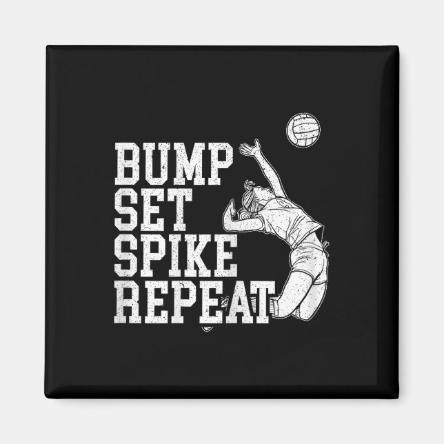 Bump Set Spike Repeat Volleyll Player Coach Gameda Magnet (Vorne)