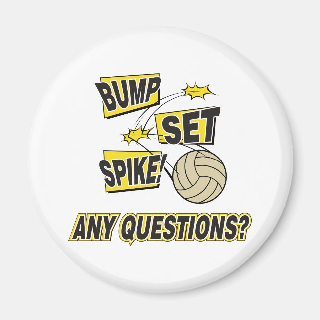 Bump Set Spike Volleyball Geschenk Magnet (Vorne)
