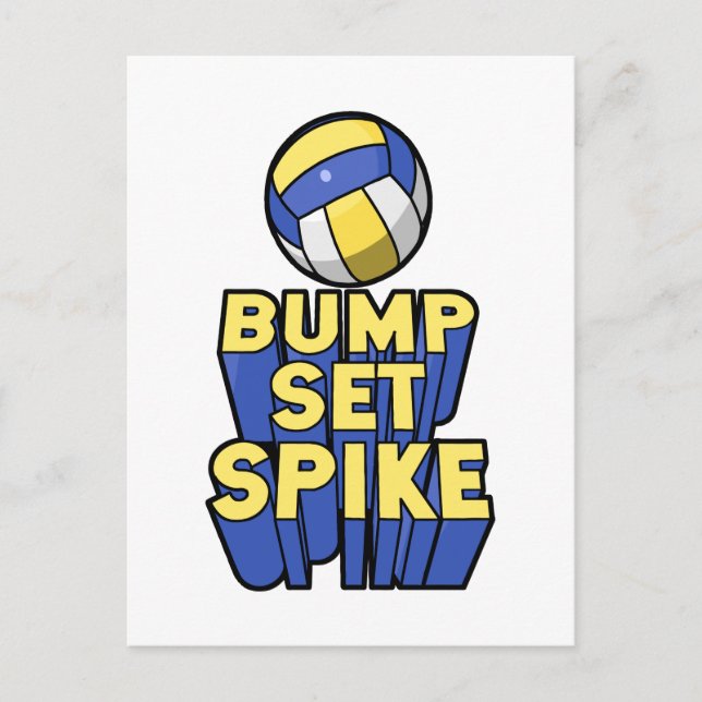 Bump Set Spike Volleyball Sport Postkarte (Vorderseite)