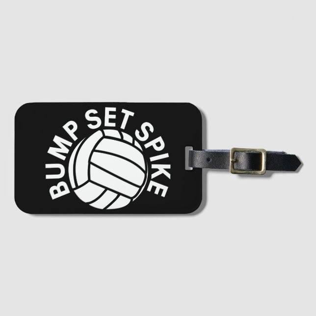 Bump Set Spike Volleyballmannschaft Gepäckanhänger (Vorderseite (Horizontal))