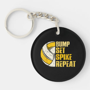Bump Set Spike Wiederhole Volleyball Lustig Schlüsselanhänger