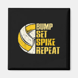 Bump Set Spike Wiederholen Volleyball Spaß Magnet
