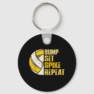 Bump Set Spike Wiederholen Volleyball Spaß Schlüsselanhänger