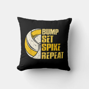 Bump Set Spike Wiederholung Volleyball Funny Funny Kissen