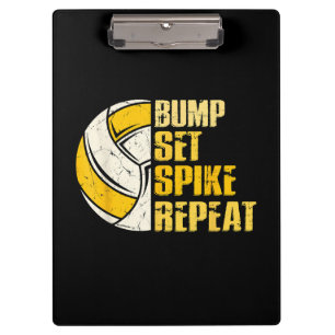Bump Set Spike Wiederholung Volleyball Funny Funny Klemmbrett