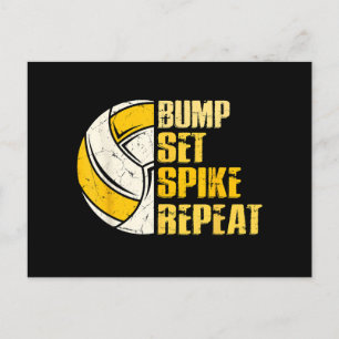 Bump Set Spike Wiederholung Volleyball Funny Funny Postkarte
