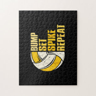 Bump Set Spike Wiederholung Volleyball Funny Funny Puzzle