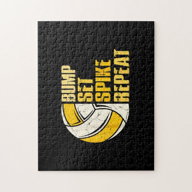 Bump Set Spike Wiederholung Volleyball Funny Funny Puzzle (Vertikal)