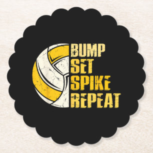 Bump Set Spike Wiederholung Volleyball Funny Funny Untersetzer