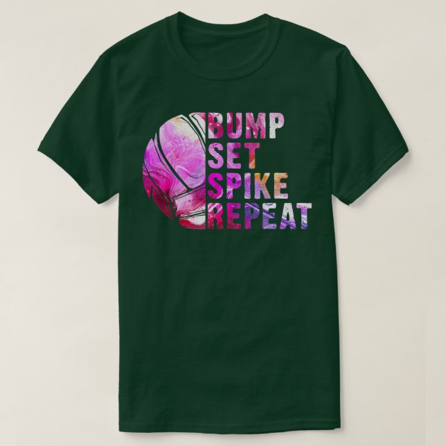 Bump Set Spike Wiederholung Volleyball Lover Athle T-Shirt (Design vorne)
