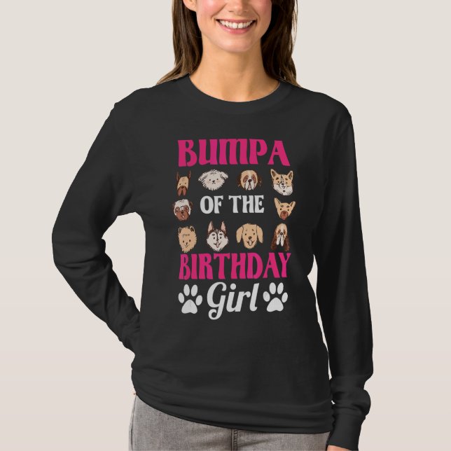 Bumpa of the Birthday Girl Dog Paw Bday Party Cele T-Shirt (Vorderseite)