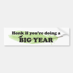 Bumper sticker for birders Big Year     Feather Autoaufkleber