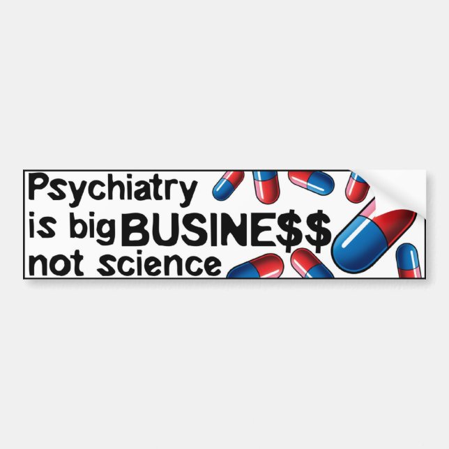 Bumperstick Wissenschaft des Psychiatrie-großen Autoaufkleber (Vorne)
