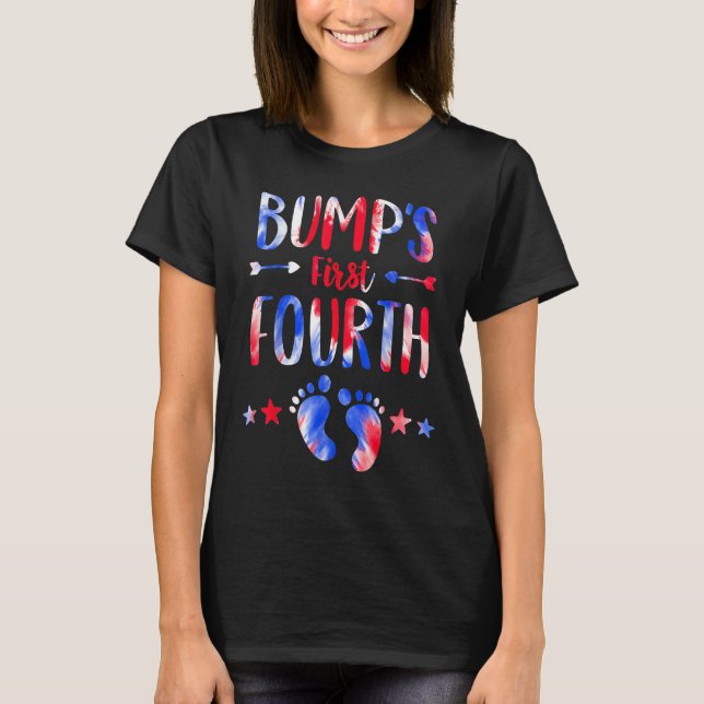 Bump's First 4th Of July Pregnancy Independence Da T-Shirt (Vorderseite)