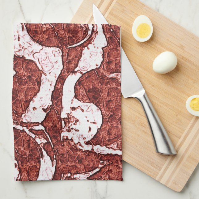 Bumpy felsigen Korallen und weiße Flecken Geschirrtuch (Viertel Falte)