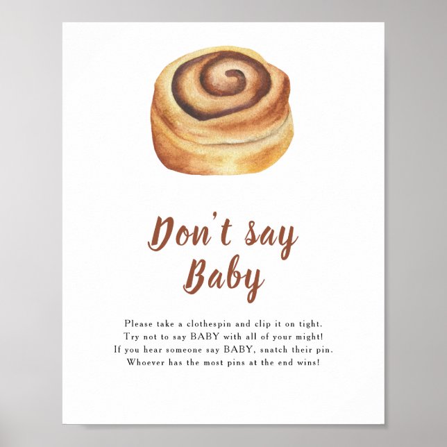 Bun baby dusche - sag nicht, Baby Poster (Vorne)