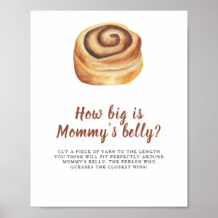 Bun-Baby-Shower Wie groß ist Mamas Bauch Spiel Poster
