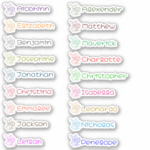 Bun Bun Custom Multiple Names Stickers Aufkleber