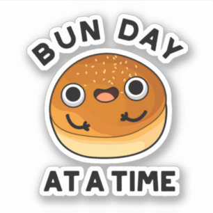 Bun Day in einer Zeit lustige Food Puff Aufkleber