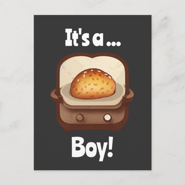 Bun im Backofen Baby Gender Reveal einzigartig lus Postkarte (Vorderseite)