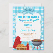Bun im Ofen & Burger auf dem Grill Baby Shower