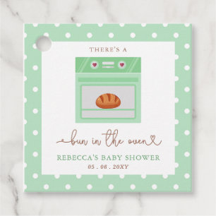 Bun in der neutralen Baby-Dusche des Ofens Geschle Geschenkanhänger