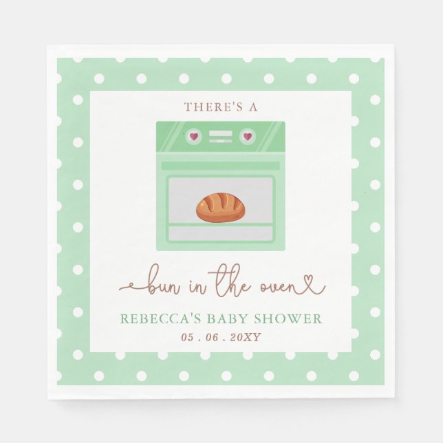 Bun in der neutralen Baby-Dusche des Ofens Geschle Serviette (Vorderseite)