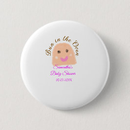 Bun in der ofenbeige duftende Babydusche rosa Br Button