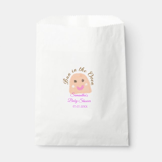 Bun in der ofenbeige duftende Babydusche rosa Br Geschenktütchen (Vorderseite)