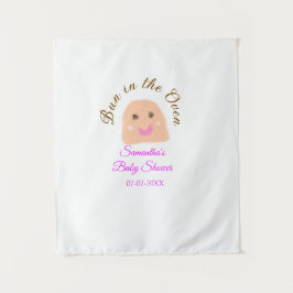 Bun in der ofenbeige duftende Babydusche rosa Br Wandteppich