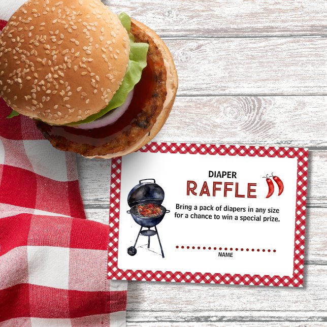 Bun in der Oven Baby-Q Barbeque Diaper Raffle Begleitkarte (Von Creator hochgeladen)