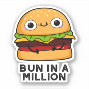 Bun in einer Million lustiger Burger Puppe Aufkleber