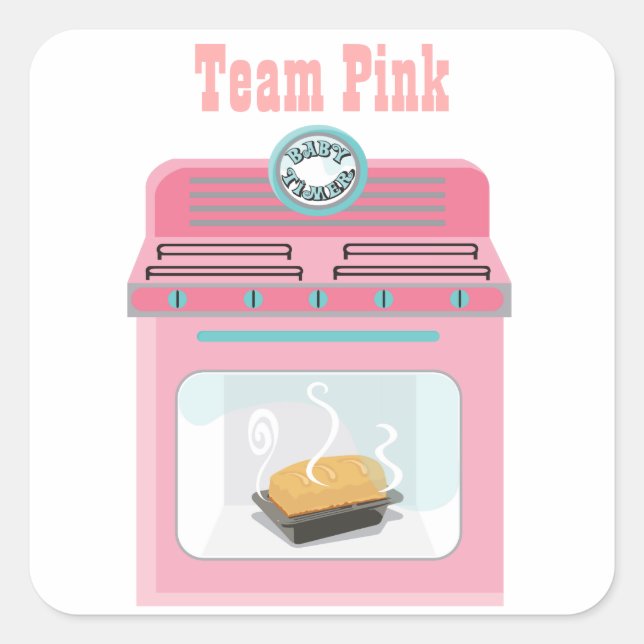 "Bun in ofen" Babyduschkleber Quadratischer Aufkleber (Vorderseite)