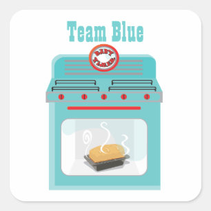 "Bun in ofen" Babyduschkleber Quadratischer Aufkleber