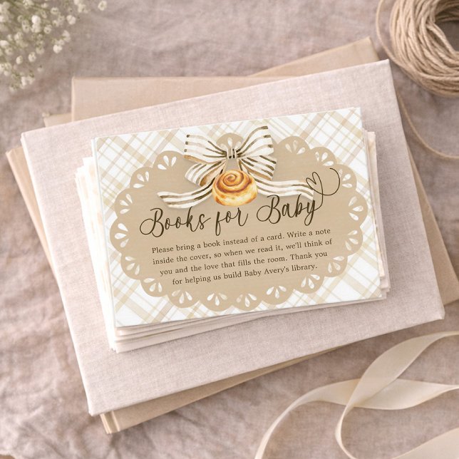 Bun in Oven Baby Shower Books for Baby Card Begleitkarte (Books for Baby Insert Card)