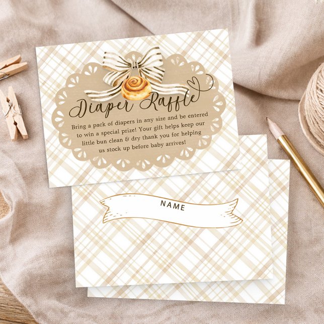Bun in Oven Baby Shower Diaper Raffle Card Begleitkarte (Diaper Raffle Card)