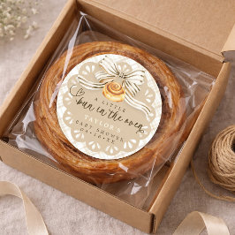 Bun in Oven Baby Shower Favor Sticker Neutral