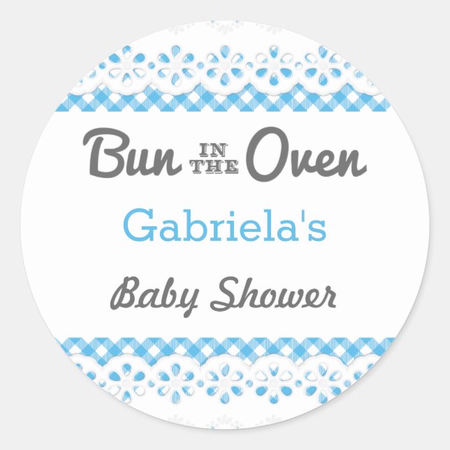 Bun in Oven Baby Shower Fevor Aufkleber (Vorderseite)