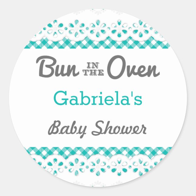 Bun in Oven Baby Shower Fevor Aufkleber (Vorderseite)