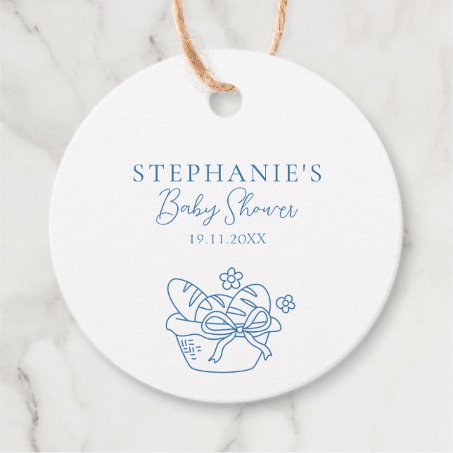 Bun in Oven Baby Shower Rustic Geschenkanhänger (Vorderseite)