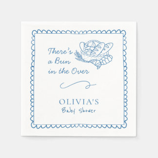 Bun in Oven Baby Shower Rustic Napkins Serviette