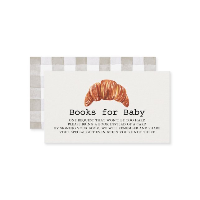 Bun in Oven Bakery Pastries Book Request Begleitkarte (Vorderseite/Rückseite Beispiel)