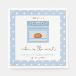 Bun in Oven Blue Baby Babydusche Serviette