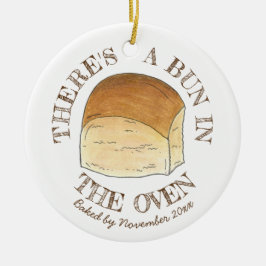 Bun in Oven Bread Dinner Roll Baby Dusche Keramik Ornament