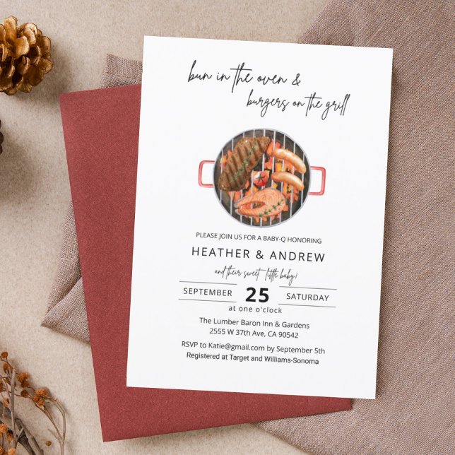 Bun in Oven & Burgers on Gill GRILLEN Einladung (Von Creator hochgeladen)