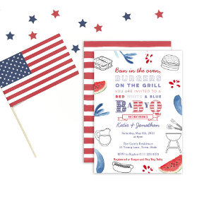 Bun in Oven, Burgers on Grill Baby Shower Einladung