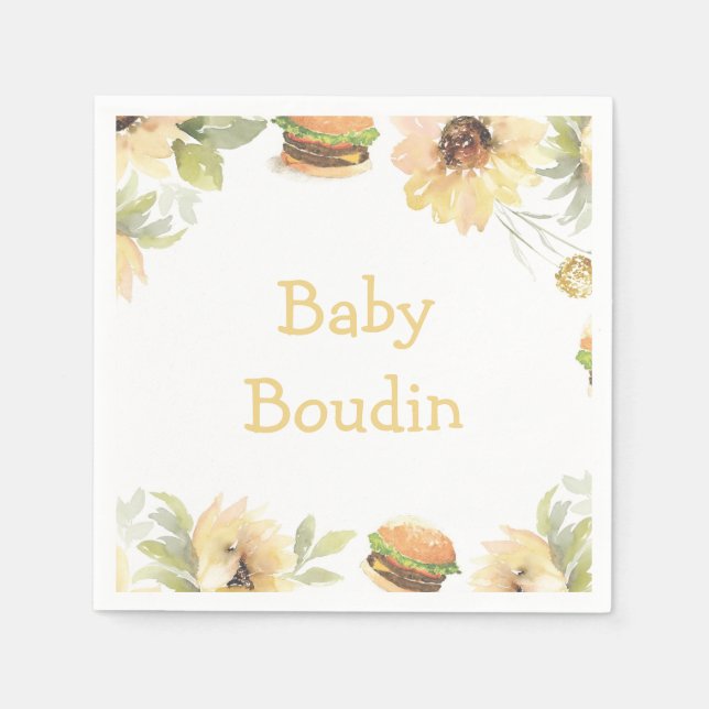 Bun in Oven Burgers on Grill Napkin Serviette (Vorderseite)