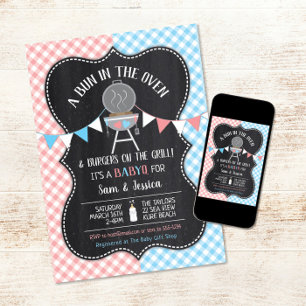 Bun in Oven Gender Reveal Baby Shower Einladung