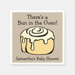 Bun in Oven Niedlich Modern Baby Shower Boy / Girl Serviette