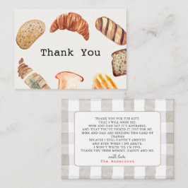 Bun in Oven Pastries Baby Dusche Vielen Dank Mitteilungskarte